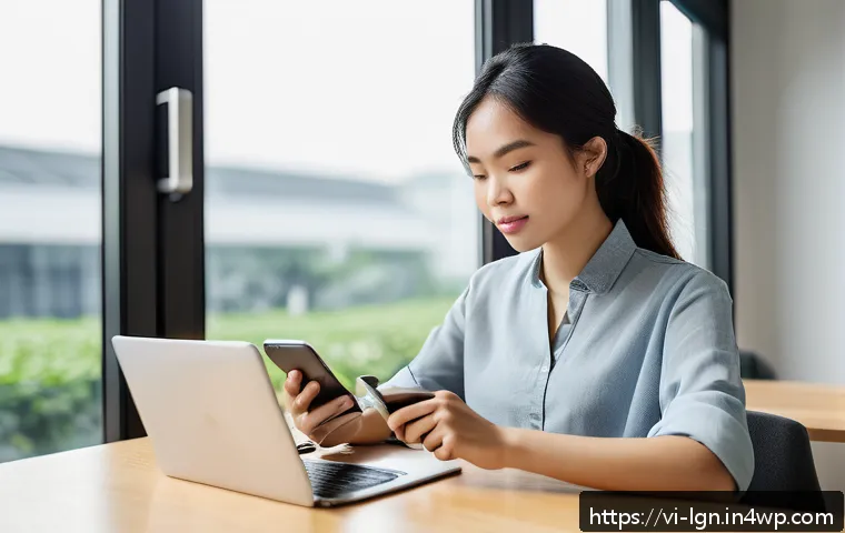 에너지 관리 실무자의 역량 개발 - A young Vietnamese professional woman in casual office attire sitting at a modern desk by a large wi...